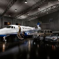 Light Painting  a Cessna Citation X+, G63 Mercedes, and a Mercedes GTR